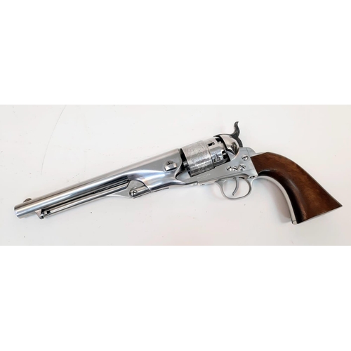 297 - UBERTI MODEL 1860 BLACK POWDER ARMY REVOLVER , .44 CALIBRE WITH ENGRAVED CYLINDER DEPICTING COLT'S N... 