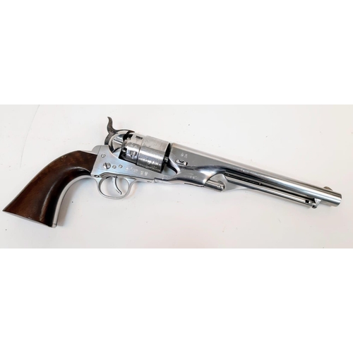 297 - UBERTI MODEL 1860 BLACK POWDER ARMY REVOLVER , .44 CALIBRE WITH ENGRAVED CYLINDER DEPICTING COLT'S N... 