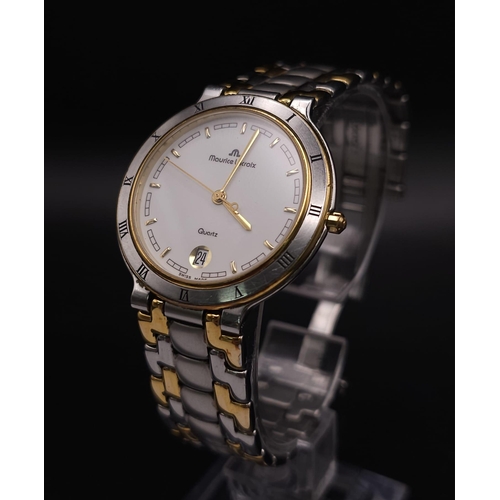 394 - An Excellent Condition, Bi-Metal, Maurice Lacroix Quartz Date Watch in Full Working Order. 36mm Incl... 