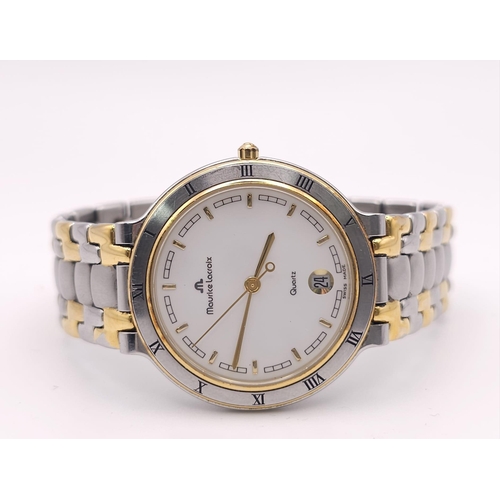 394 - An Excellent Condition, Bi-Metal, Maurice Lacroix Quartz Date Watch in Full Working Order. 36mm Incl... 