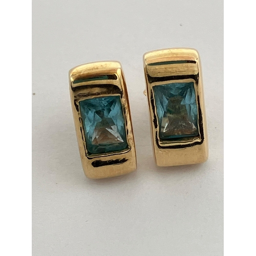 49 - Pair of 9 carat GOLD and TOPAZ EARRINGS. Complete with GOLD Backs. 2.17 grams.