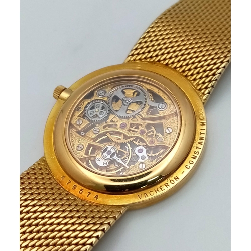 585 - A VACHERON-CONSTANTIN DOUBLE SKELETON WATCH IN 18K GOLD , MANUAL MOVEMENT .   30mm
A REALLY STUNNING... 