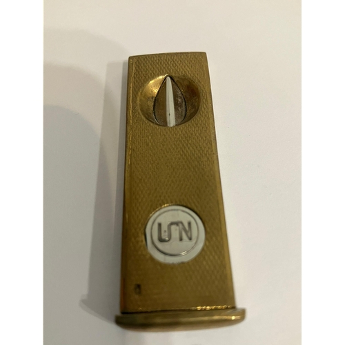 616 - 2 x Vintage SOLINGEN CIGAR CUTTERS to include GOLD PLATED with engine turned design, together with a... 