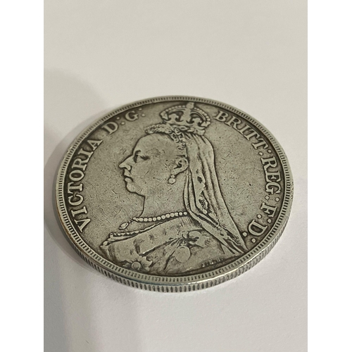 721 - Victorian SILVER CROWN 1889. Jubilee head. Very fine condition. Having bold and clear definition wit... 