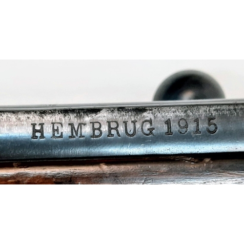 840 - A 1915 BOLT ACTION HEMBRUG HARPOON BLANC FIRING RIFLE, COME WITH DEACTIVATION CERTIFICATE . UK & Eur... 