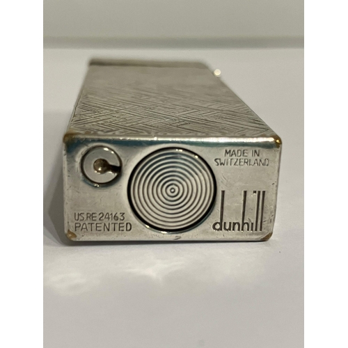 560 - Vintage DUNHILL SILVER PLATED ROLLAGAS LIGHTER With full markings for DUNHILL and Switzerland. Lid o... 