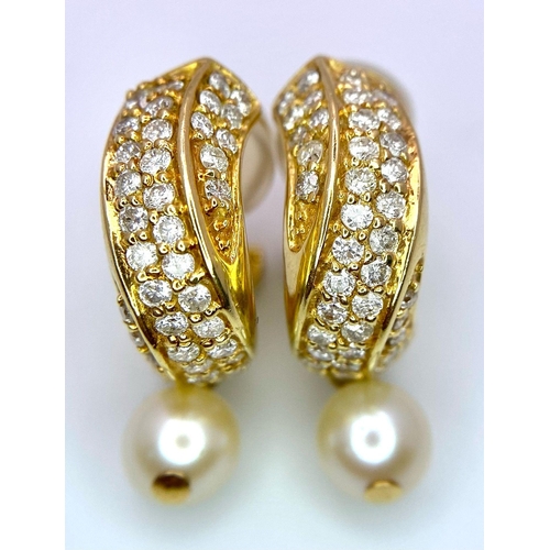 610 - A pair of 18ct yellow gold approx 0.75ct diamonds clip on earrings, total weight 7.86g