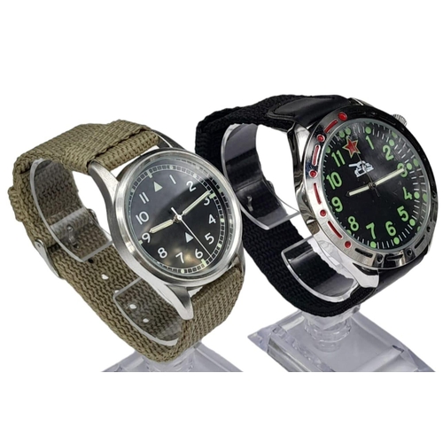 1124 - Two Unworn Military Homage Watches Comprising a 1960’s RAF Design Quartz Watch 41mm Including Crown ... 