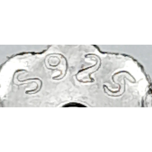 1140 - Sterling silver collection of hieroglyphic necklace, twist chain and CZ set earrings total weight 11... 