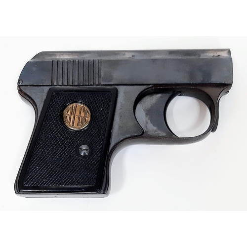 1141 - Two 6mm Blank Firing Pistols.
1) EMGE, German, comes with box & papers, 10.5cm Length. 2) Perfecta, ... 