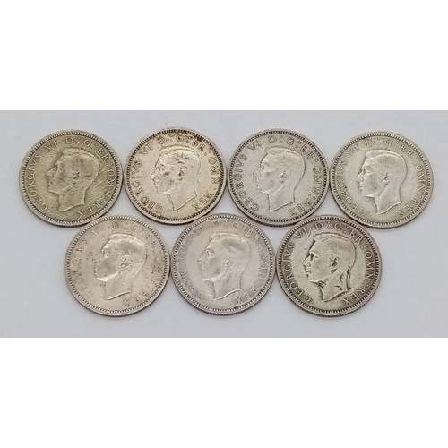 1236 - A Parcel of 7 Consecutive Run Date WW2 Silver Sixpences 1939-1945
Inclusive. 19.53 Grams. All at lea... 