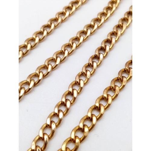 1275 - An Italian 9K Yellow Gold Curb Link Chain. 60cm length. 9.55g weight.