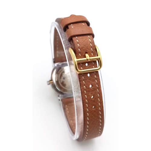 241 - A FABULOUS HERMES OF PARIS LADIES WRISTWATCH WITH GOLD AND STAINLESS STEEL BODY AND TASTEFUL CREAM D... 