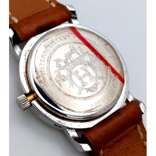 241 - A FABULOUS HERMES OF PARIS LADIES WRISTWATCH WITH GOLD AND STAINLESS STEEL BODY AND TASTEFUL CREAM D... 