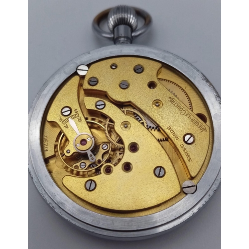 533 - A JAEGER LE COULTRE POCKET WATCH MADE FOR THE U.K. SPACE AGENCY AND MARKED G.S.T.P. ON THE REVERSE W... 