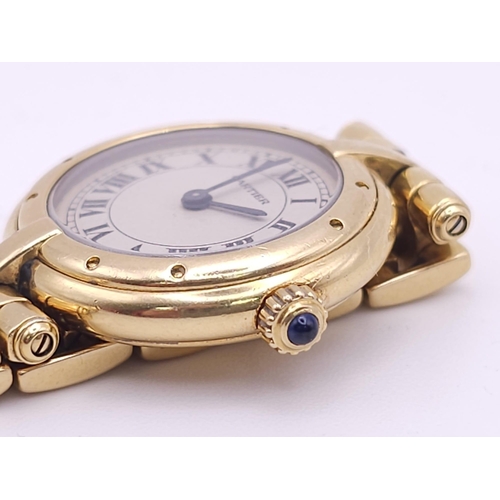 569 - A Cartier Panthere Vendome 18K Gold Ladies Watch. 18K gold bracelet and case - 24mm. White dial with... 