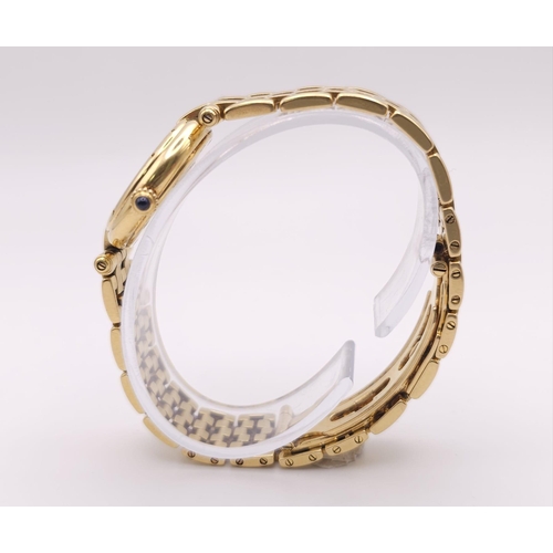 569 - A Cartier Panthere Vendome 18K Gold Ladies Watch. 18K gold bracelet and case - 24mm. White dial with... 