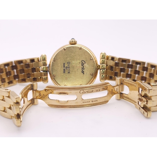 569 - A Cartier Panthere Vendome 18K Gold Ladies Watch. 18K gold bracelet and case - 24mm. White dial with... 