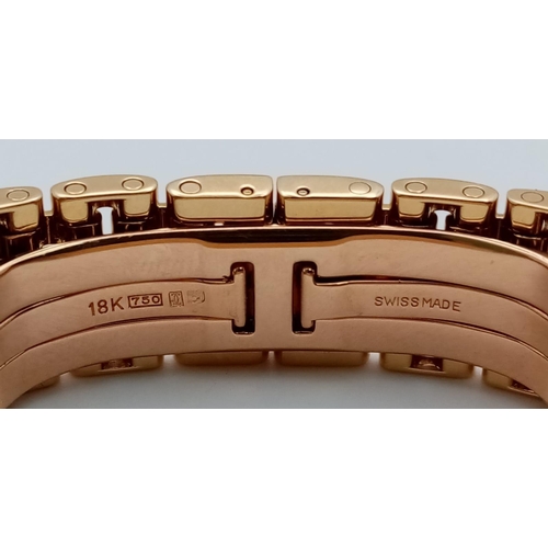 72 - An 18K Gold and Diamond Cartier Tank Americaine Ladies Watch. 18K gold bracelet and case - 19mm widt... 