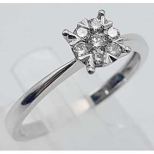 870 - A fabulous, 9KT White Gold, Diamond Set Ring.
Size: N
Weight: 1.84g