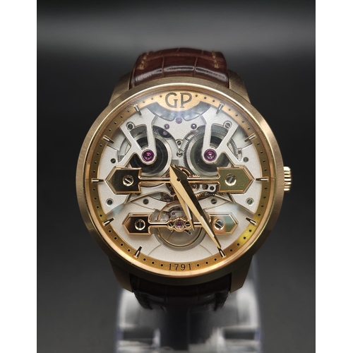 15 - A Girard-Perregaux 18k Gold Classic Bridges Gents Watch. 
Original Alligator strap with gold buckle.... 