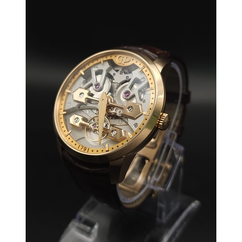 15 - A Girard-Perregaux 18k Gold Classic Bridges Gents Watch. 
Original Alligator strap with gold buckle.... 