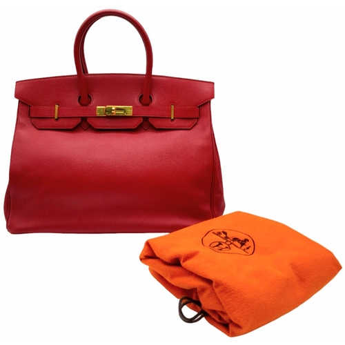 276 - A Red Hermes Togo Birkin Bag.
Considered the epitome of handbags, this classic Hermes Birkin is high... 