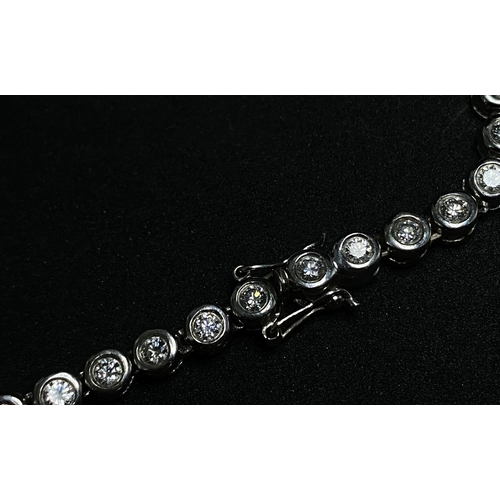 26 - An Absolutely Stunning 18K White Gold and Diamond Tennis Necklace, Bracelet and Earring Set. 7ctw of... 