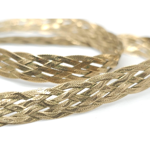 412 - A 9K GOLD INTERWOVEN NECKLACE .  6.4gms   40cms