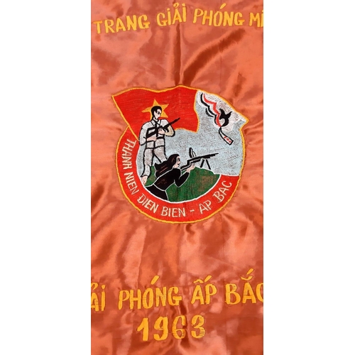 438 - Vietnam War Era Vietcong Victory Banner “National Liberation Front Victory in South of Vietnam” “Lib... 