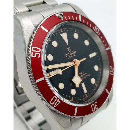 611 - A Classic Tudor Black Bay Automatic Gents Watch. Stainless steel bracelet and case - 41mm. Black dia... 