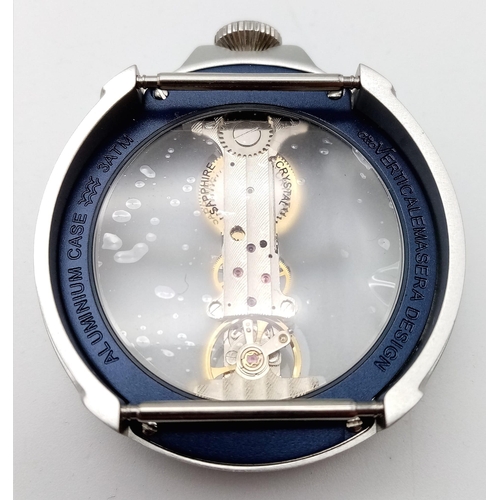 906 - A Verticale Mechanical Top Winder Gents Watch. Blue textile  strap. Ceramic skeleton case - 42mm. As... 