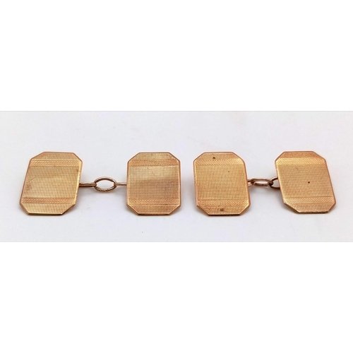 1154 - A Pair of Vintage 9K Yellow Gold Cufflinks. 3.35g total weight.