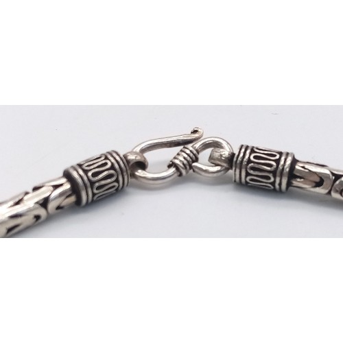 1396 - A 925 Silver, Snake link Necklace with S clasp.
Measures 50cm in length
Weight: 78.13g