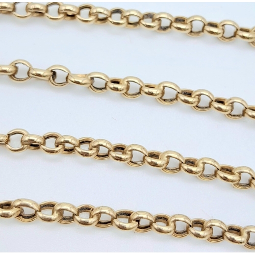 1512 - A 9K Yellow Gold Belcher Link Chain/Necklace. 50cm. 7.1g weight.