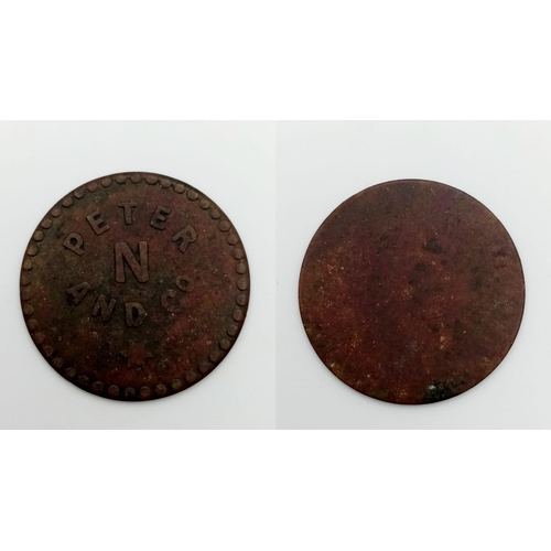 2002 - An Antique St. Lucia Peter and Co. Copper Token.