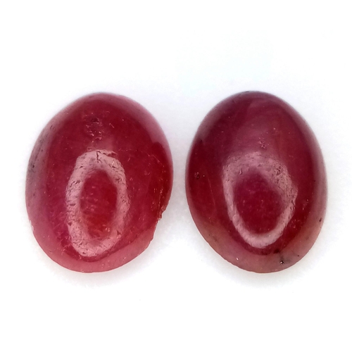 601 - PAIR OF OVAL CABOCHON RUBIES 3CT TOTAL
ref: A/S 6003