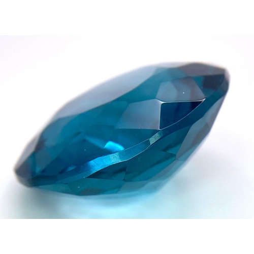 19 - A spectacular large (55.5 carats) vivid teal coloured GRANDIDIERITE, round cut with excellent colour... 