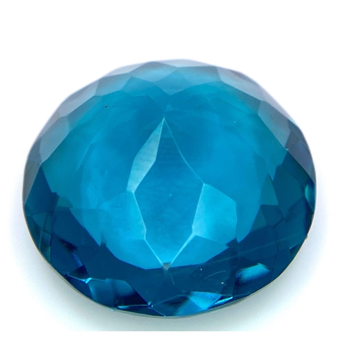 19 - A spectacular large (55.5 carats) vivid teal coloured GRANDIDIERITE, round cut with excellent colour... 