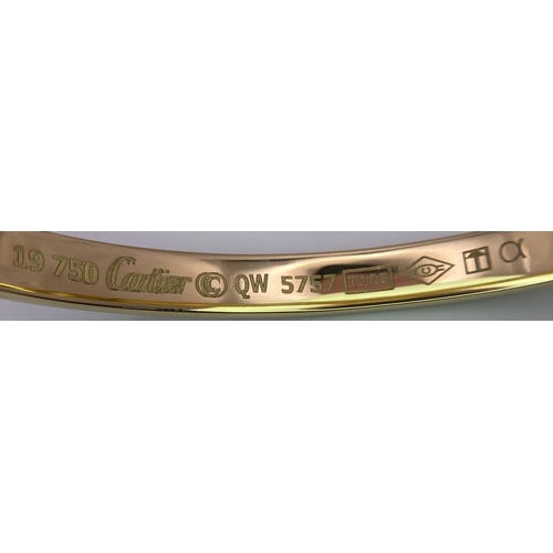 3 - A 18K YELLOW GOLD CARTIER STYLE BANGLE 35.8G 20.2cm

(7995)