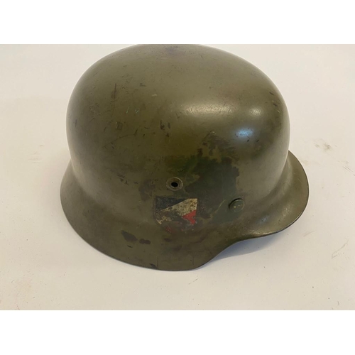 36 - An Ultra-Rare German WW2 Double Decal M35 Tropical Army Helmet - Liner and chin strap intact. The li... 