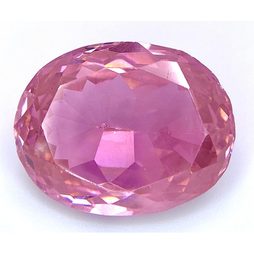 61 - A large (41.8 carats), oval cut, pink KUNZITE, excellent quality, flawless in every aspect, dimensio... 