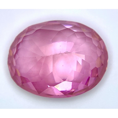 61 - A large (41.8 carats), oval cut, pink KUNZITE, excellent quality, flawless in every aspect, dimensio... 