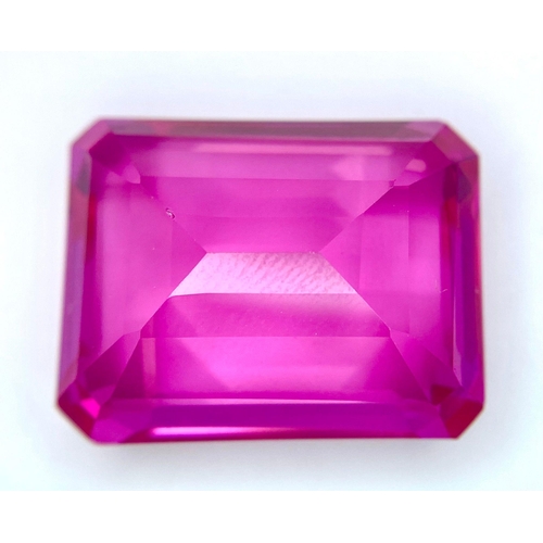 75 - A large (45.7 carats), emerald cut RUBY, excellent quality, flawless in all aspects, dimensions: 21.... 