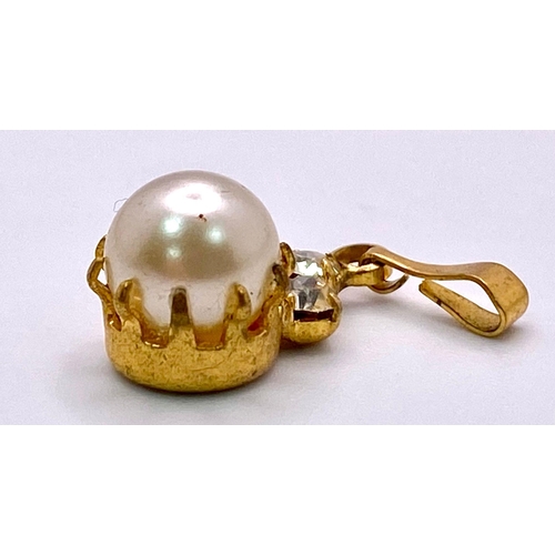 939 - Parcel of Vintage Gold Tone Jewellery items. 
Featuring a lovely Pearl Pendant with three white ston... 