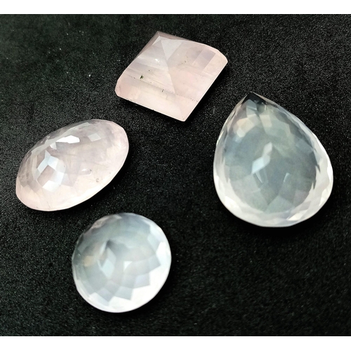 812 - A Parcel of Four Rose Quartz Gemstones - 116ctw. Different shapes.