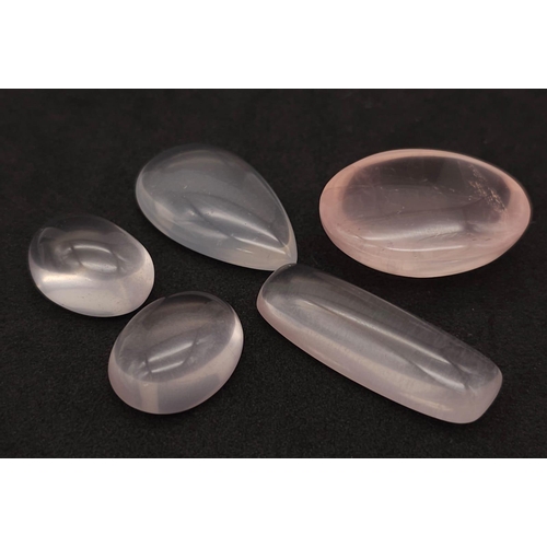 833 - A Parcel of 129ctw of Different Shaped Rose Quartz Gemstones.