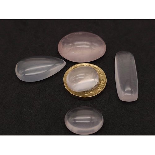 833 - A Parcel of 129ctw of Different Shaped Rose Quartz Gemstones.