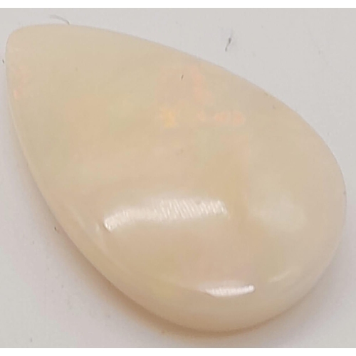 1193 - A 5.30 Ct White Ethiopian Fire Opal in Pear Shape. GLI Certfiied.