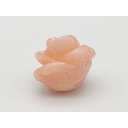 1199 - A 2.90 Ct Carved Italian Pink Coral in Round Shape. GLI Certified.